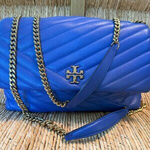Tory Burch Kira Chevron Convertible Shoulder Bag Nautical Blue